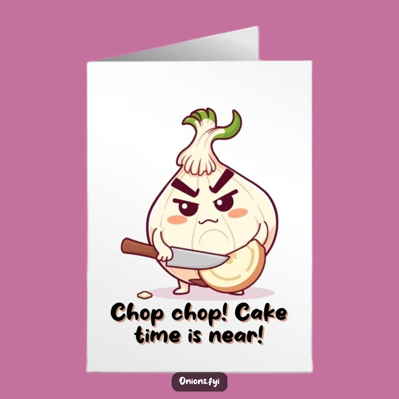 Funny Free Printable Birthday Card: Determined Onion Chopping, A Humorous Downloadable Gift Idea