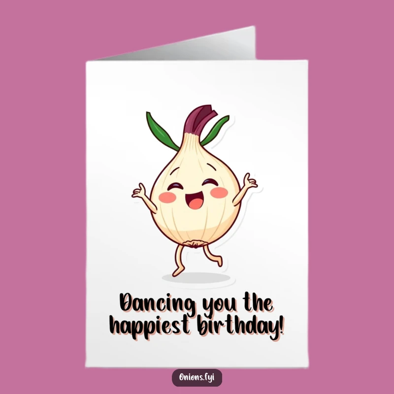 Free Printable Birthday Card: Dancing Onion's Big Day - Joyful Downloadable Gift