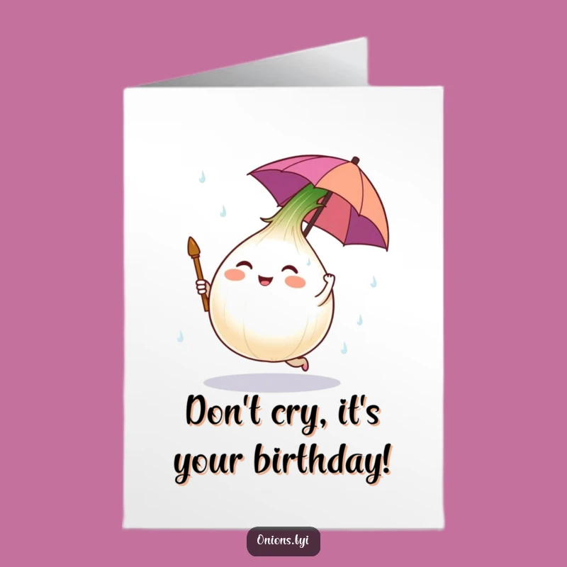 Free Printable Birthday Card: Salty Onion Character Funny Downloadable Gift
