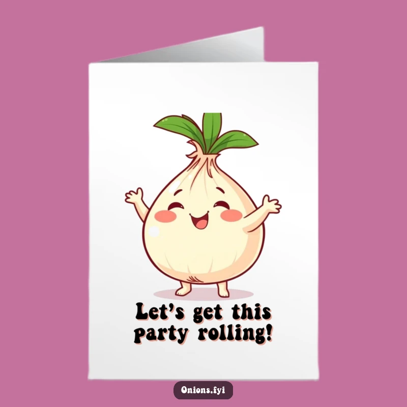 Free Printable Birthday Card: Dancing Onion Fun Funny Downloadable Gift