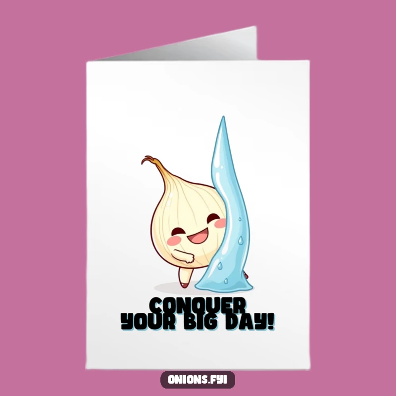 Free Printable Funny Birthday Card: Determined Onion Water Climb - Downloadable Goal
