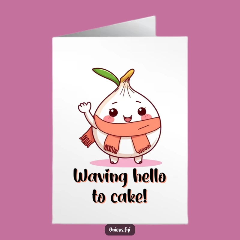 Free Printable Funny Onion Birthday Card - Joyful Scarf Wave Downloadable Gift