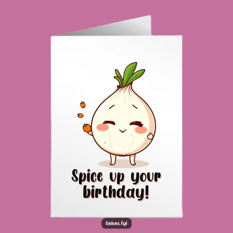 Free Printable Juggling Onion Birthday Card - Funny DIY Downloadable Gift for Fun Lovers