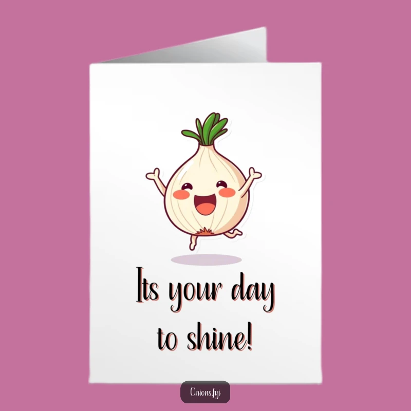 Free Printable Onion Birthday Card: Joyful Chopped Onion Leaping for Fun DIY