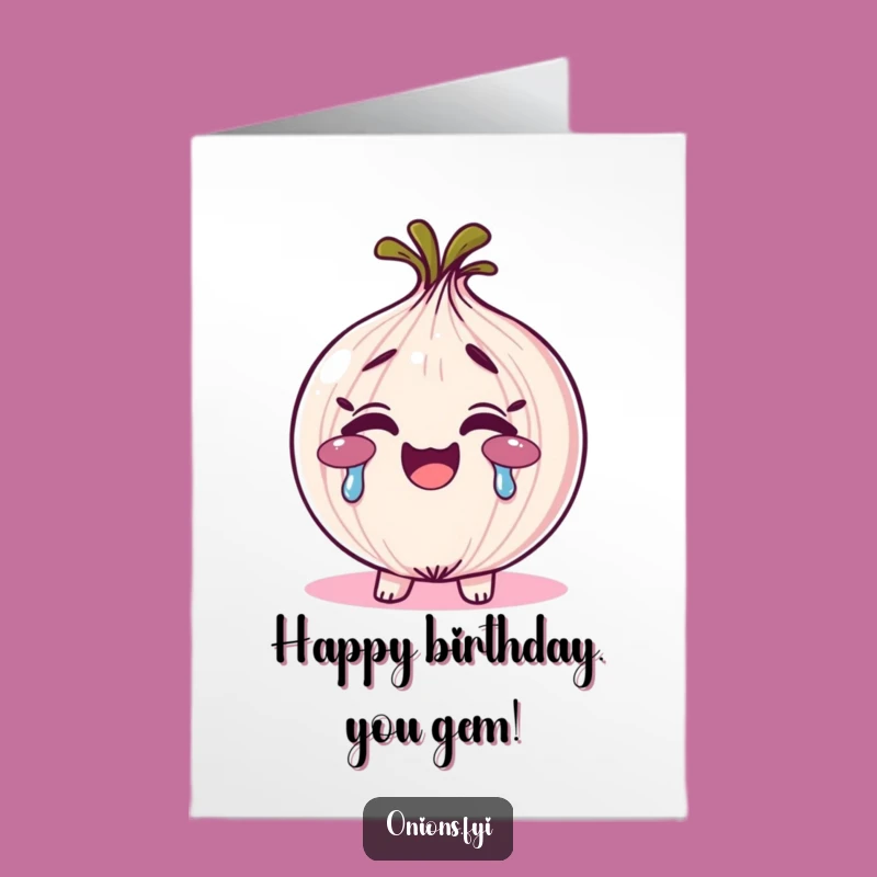 Funny Free Printable Onion Birthday Card - Rainbow Tears Downloadable Humor Gift