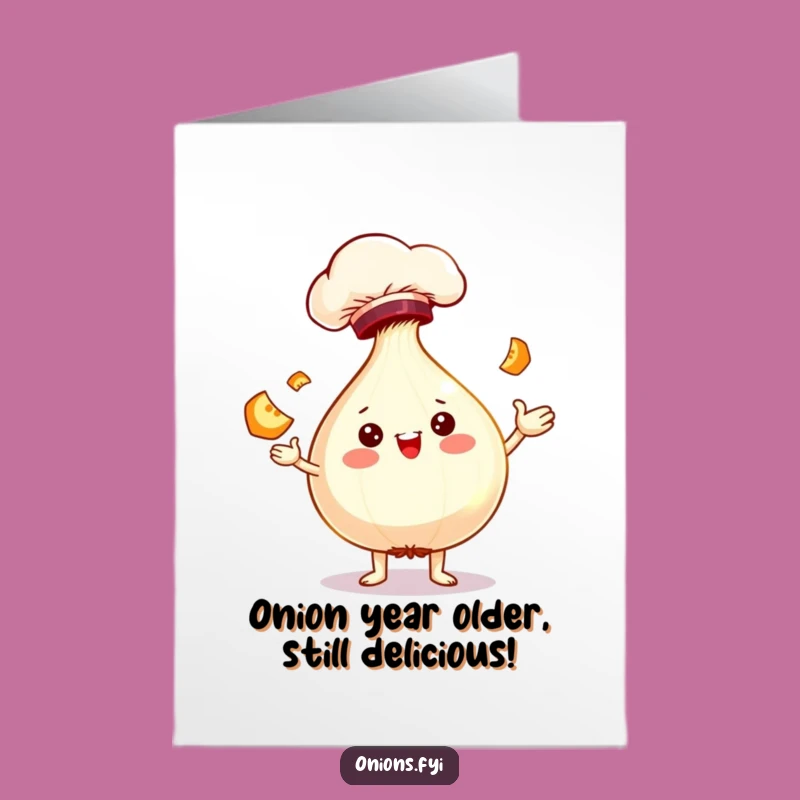 Funny Free Printable Birthday Card: Juggling Chef Onion, A Deliciously Humorous Downloadable Gift