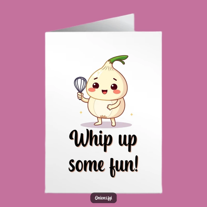 Free Printable Birthday Card: Whisking Onion's Funny Potion Downloadable Gift Fun