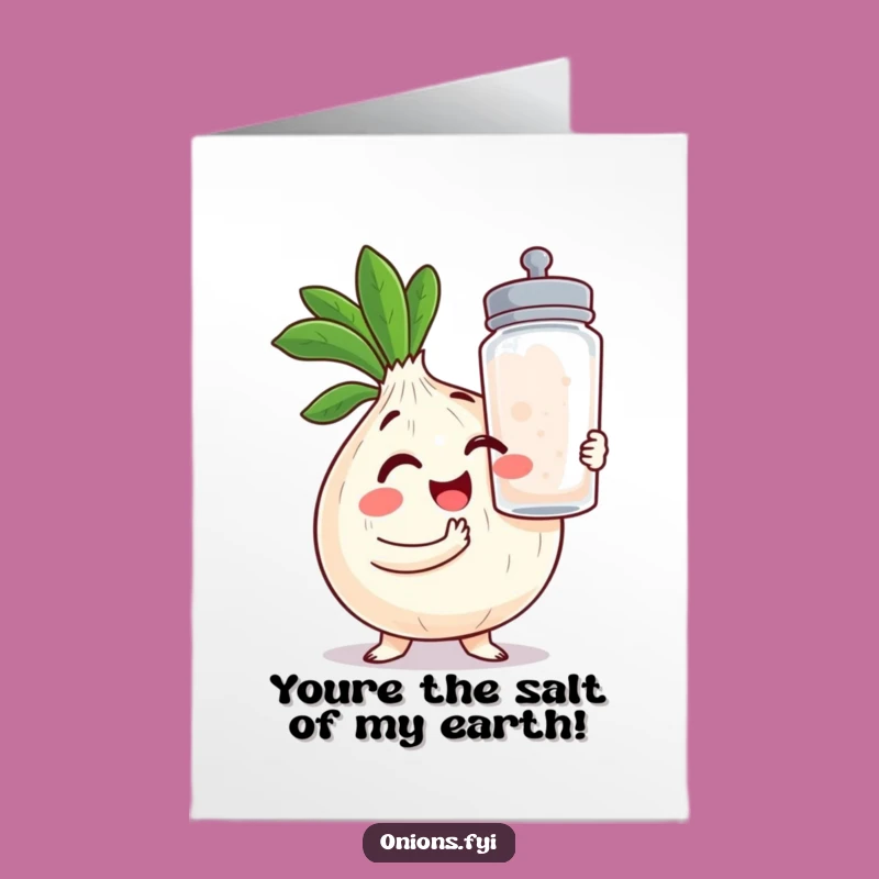 Free Printable Onion Birthday Card: Winking Chef Onion Salting Up Fun DIY Gift