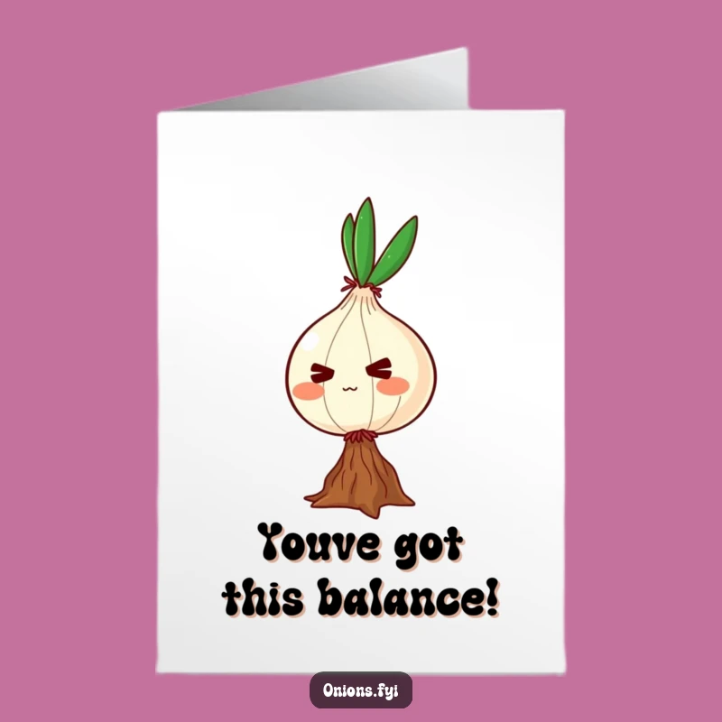 Free Printable Congrats Card: Determined Onion, Balancing Achievement Downloadable Gift