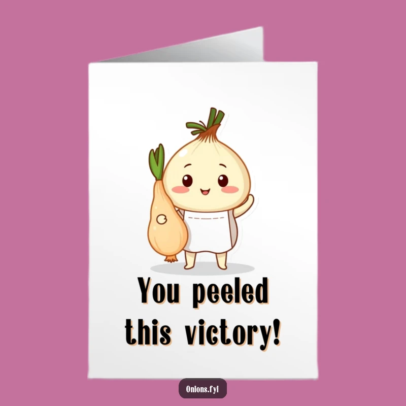 Free Printable Congrats Card: Onion Chef's Success - Downloadable DIY Kitchen Celebration