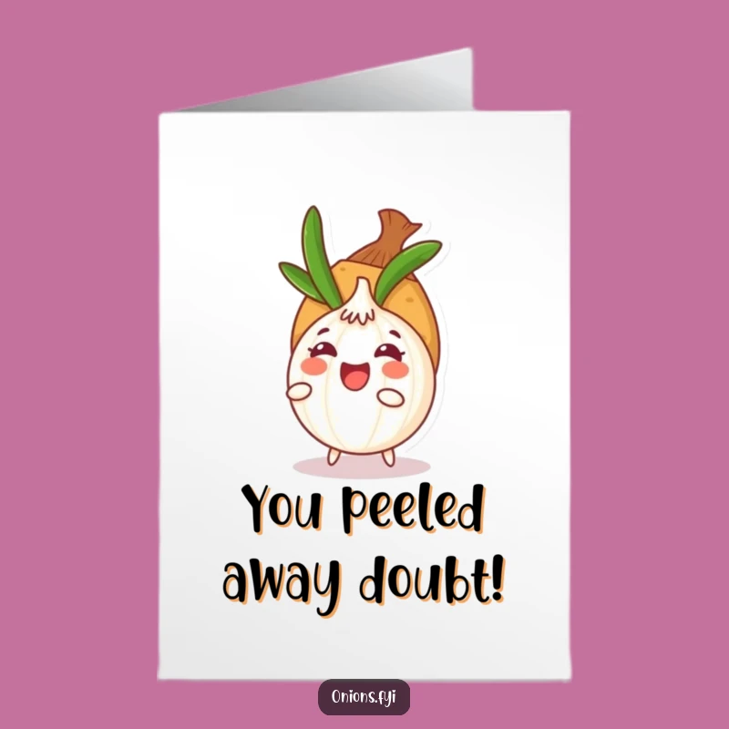 Free Printable Congrats Card: Onion Hide-and-Seek Theme, Funny Downloadable Gift!