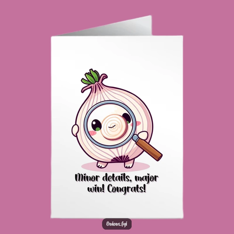 Free Printable Congrats Card: Onion Investigation Funny Character Downloadable Gift