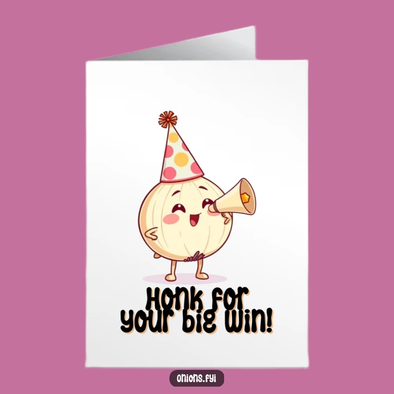 Free Printable Congrats Card: Party Onion, Honking Horn, Cheerful Downloadable Gift