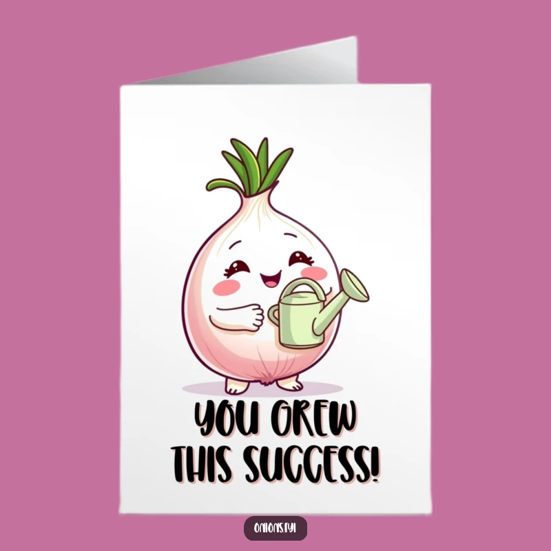 Free Printable Congrats Card: Proud Onion Grower, Watering Can, Success Downloadable Gift