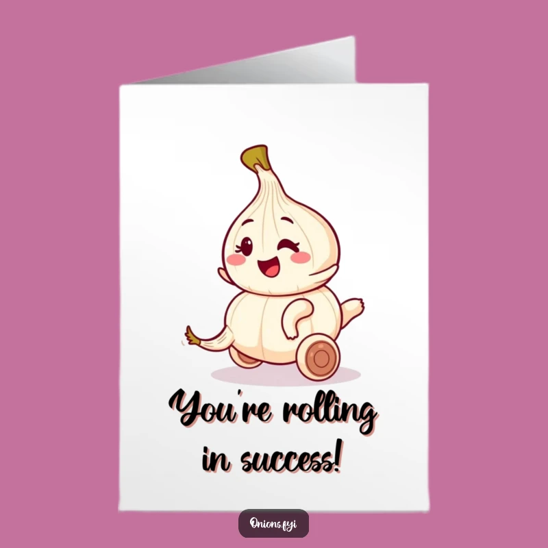 Free Printable Congrats Card: Winky Onion, Garlic Ride, Downloadable Celebration