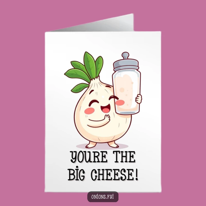 Free Printable Onion Card: Winking Onion Congratulates You With Giant Salt Shaker