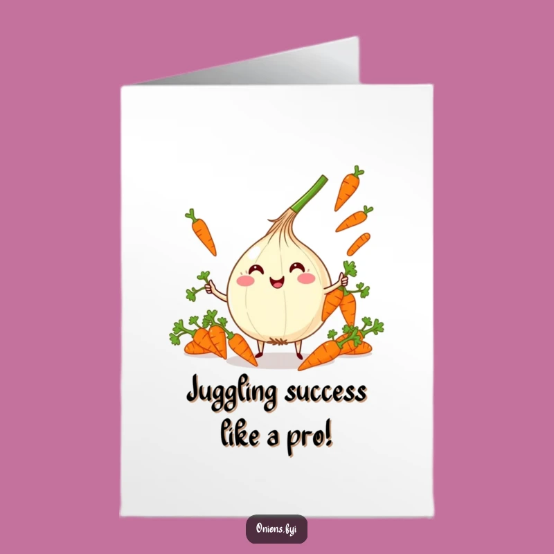 Hilarious Free Printable Congrats Card: Juggling Carrots, Perfect Downloadable Gift