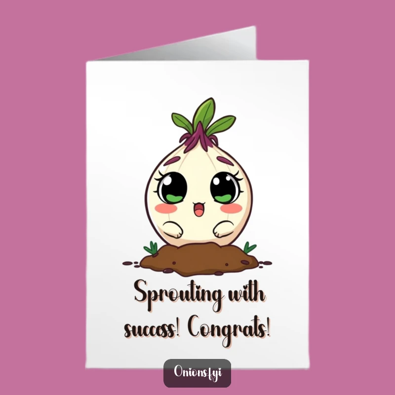Free Printable Congrats Card: Surprised Onion Emerges, A Humorous Downloadable Gift of Amazement