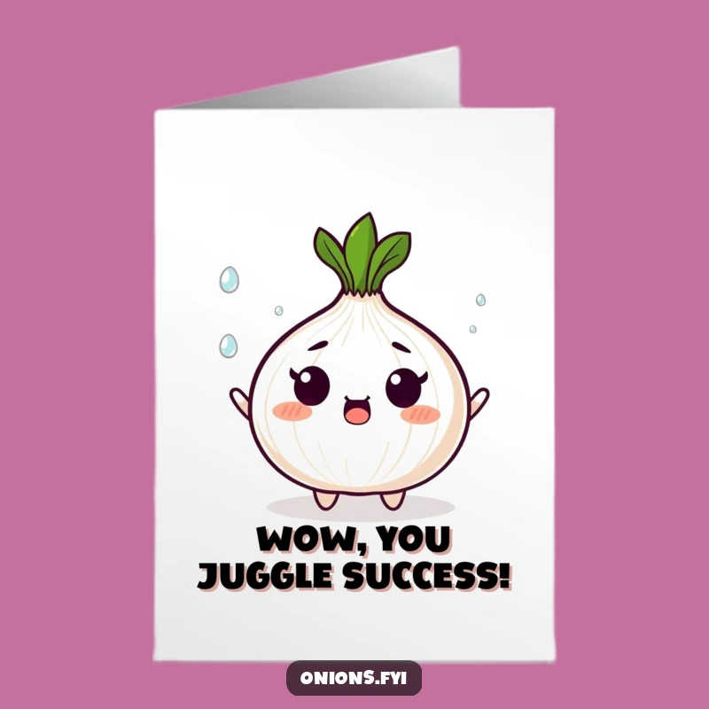 Free Printable Congrats Card: Onion Juggling Surprise, Fun Downloadable Gift!