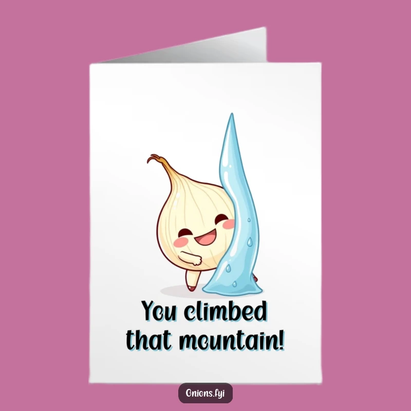 Free Printable Congrats Card: Onion Climbs Water - Downloadable Achievement