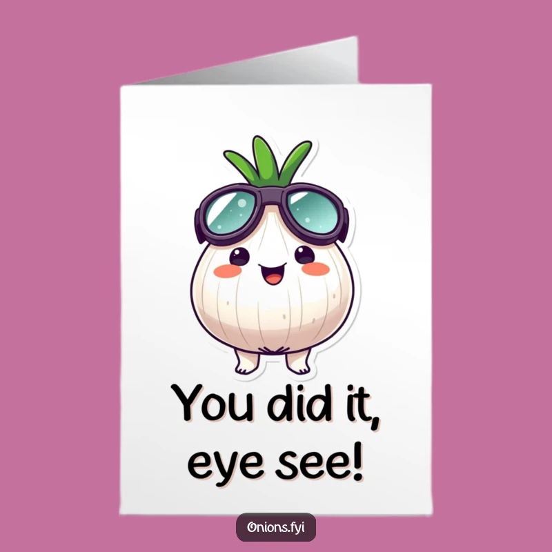 Free Printable Onion Congratulations Card - Goggles Downloadable Success Art