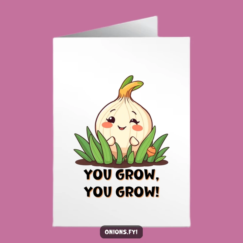 Free Printable Congrats Card: Hidden Onion Grin, Garden Surprise, Downloadable Celebration