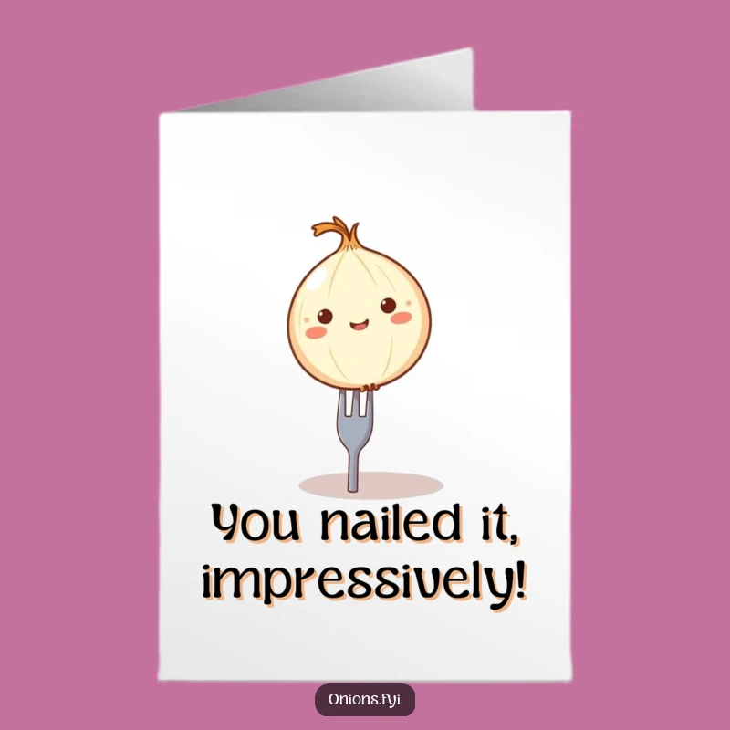 Free Printable Onion Congratulations Card - Fork Balance Downloadable Success Art