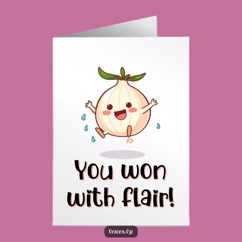 Free Printable Cartwheel Onion Congrats Card - Funny DIY Downloadable Gift for Big Wins
