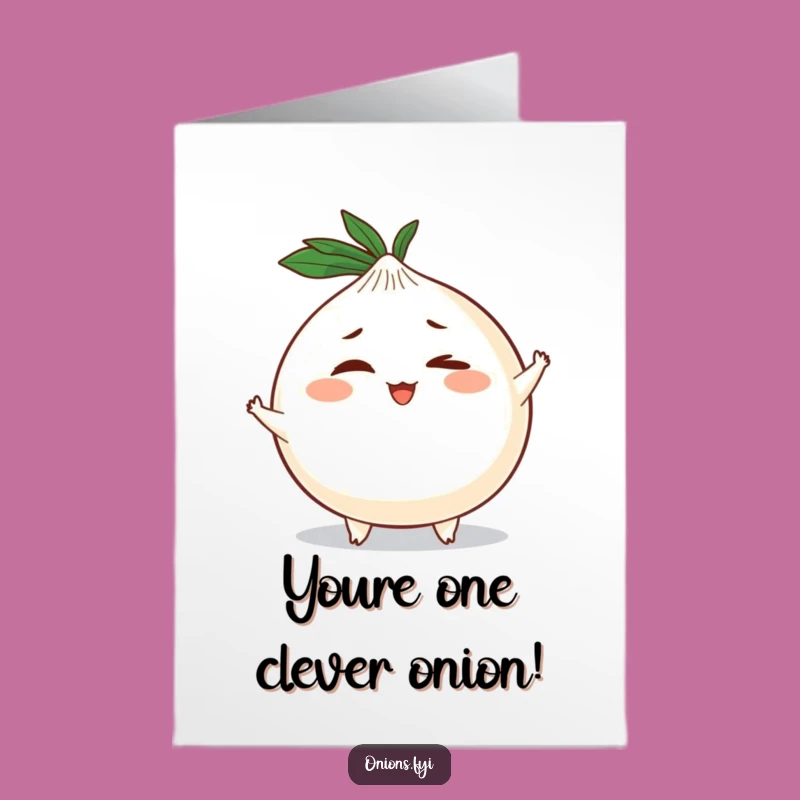 Free Printable Congrats Card: Winking Onion, Playful Achievement Downloadable Gift