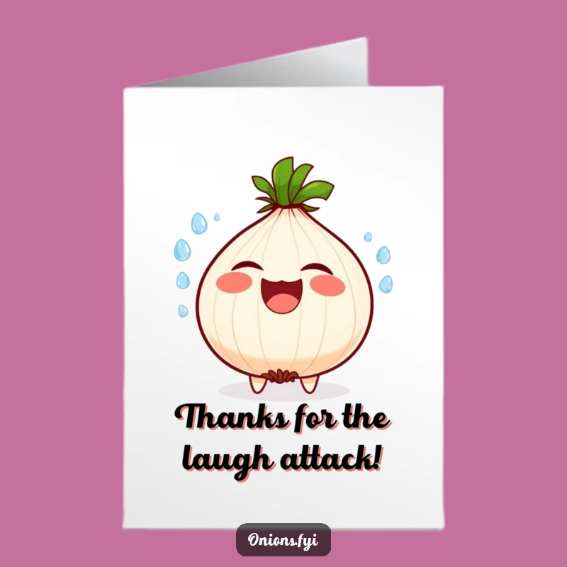 Free Printable Onion Thank You Card: Humorous Veggie Downloadable Appreciation Gift