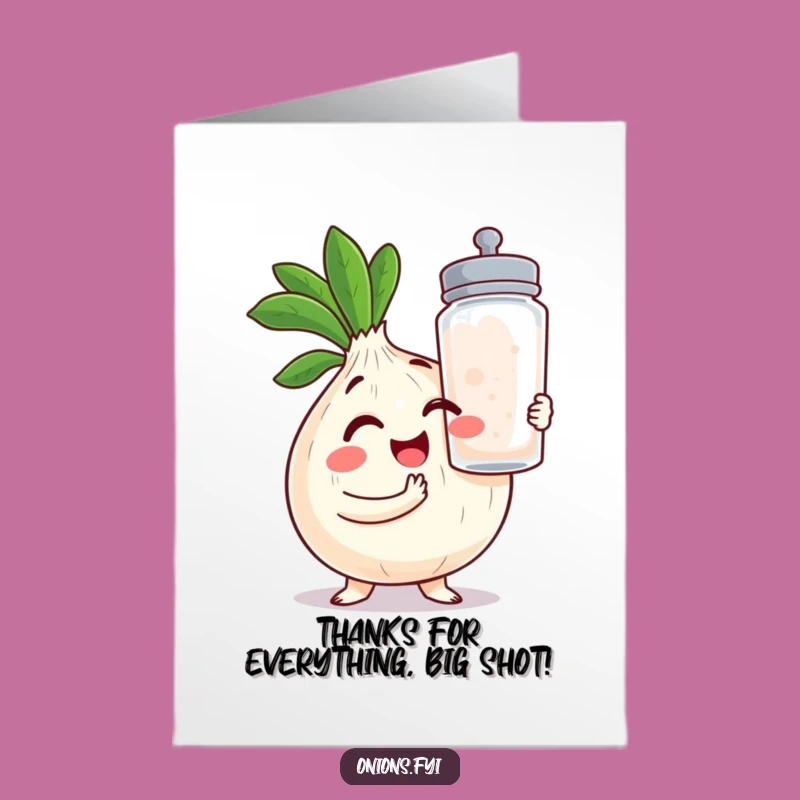 Free Printable Onion Thank You Card: Onion Thanks You with Giant Salt Shaker