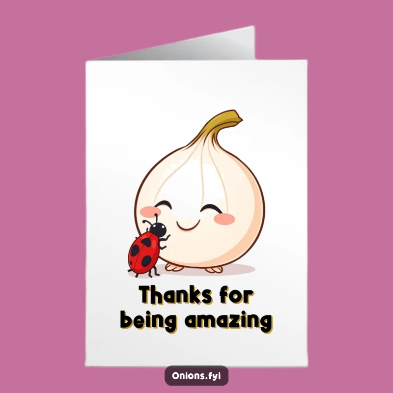 Free Printable Thank You Card: Curious Onion & Ladybug, Thanks Downloadable