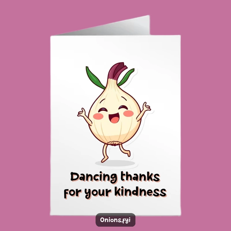 Free Printable Thank You Card: Dancing Onion's Gratitude - Joyful Downloadable Thanks