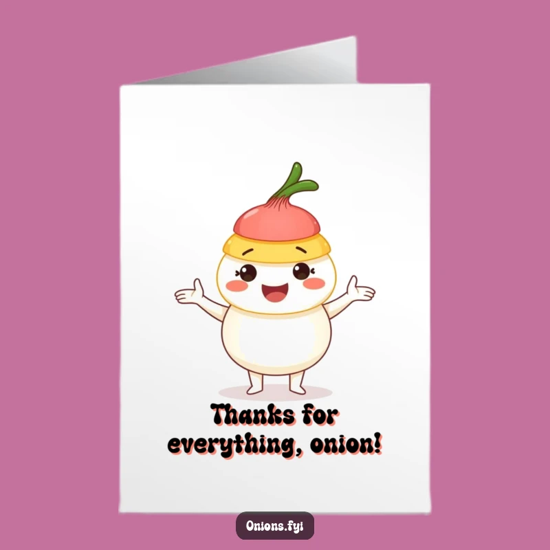 Free Printable Thank You Card: Juggling Onion Design for a Funny Downloadable Gift