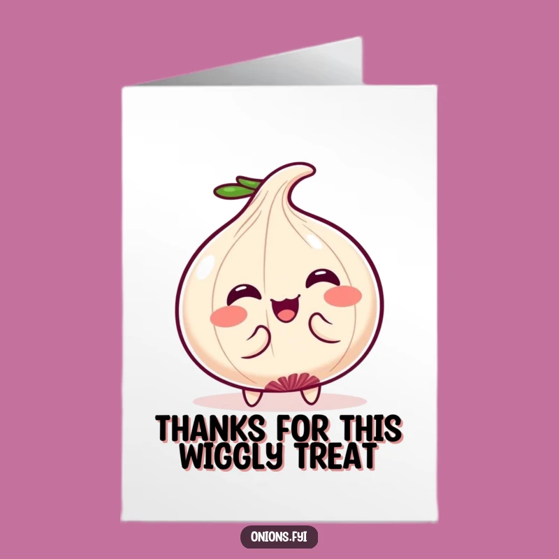 Free Printable Thank You Card: Kawaii Onion Thanks, Cute Wiggle Downloadable Gift