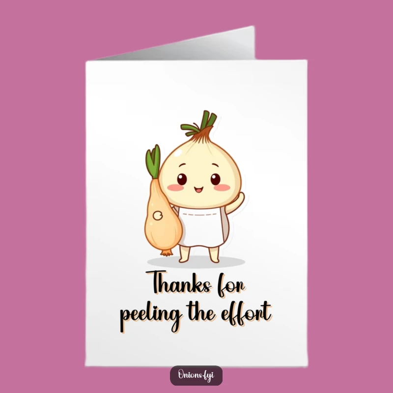Free Printable Thank You Card: Onion Chef's Gratitude - Downloadable DIY Kitchen Thanks