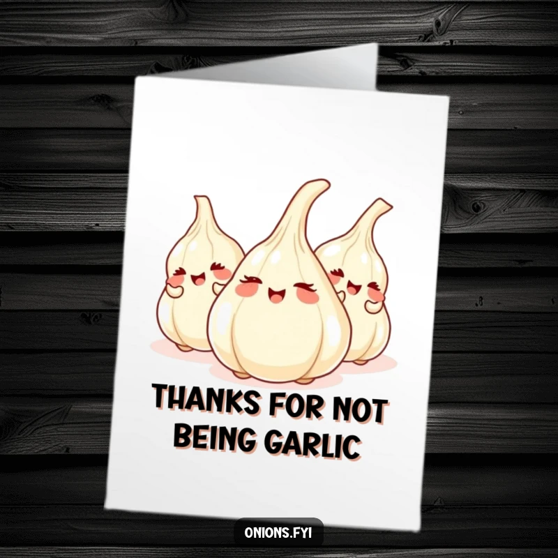Funny Free Printable Thank You Card: Giggling onions playing hide-and-seek, a downloadable expression of thanks.