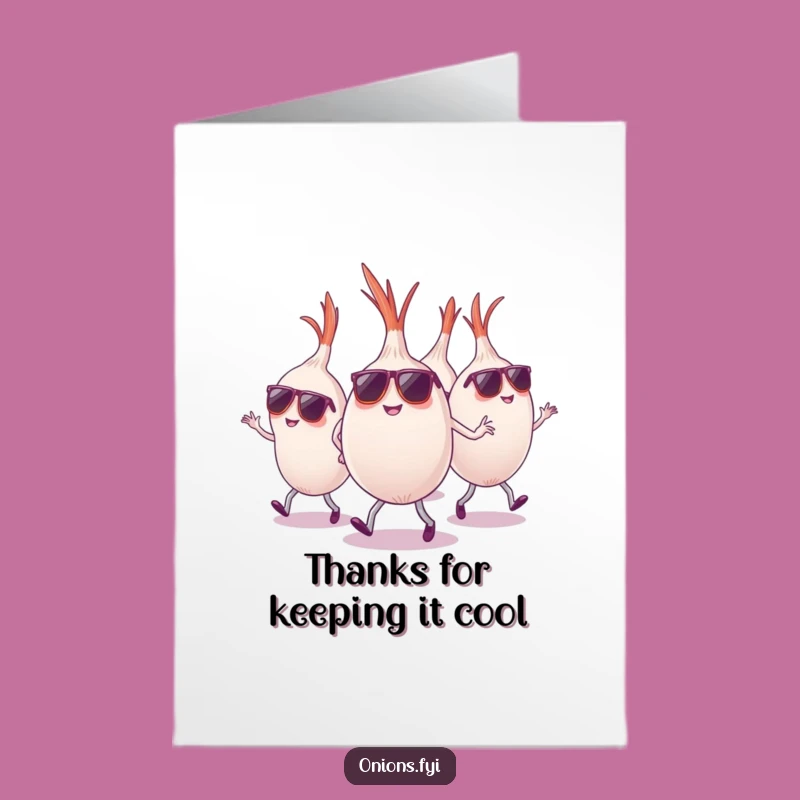 Free Printable Thank You Card: Onions Dance Their Thanks!
