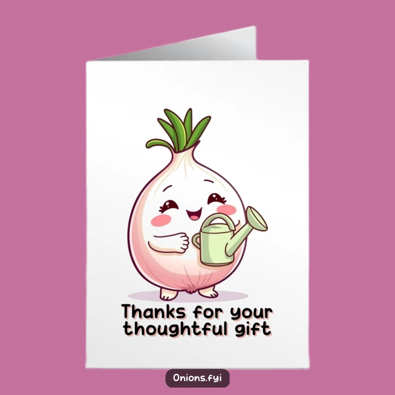 Free Printable Thank You Card: Proud Gardener Onion, Tiny Can, Grateful Downloadable Gift