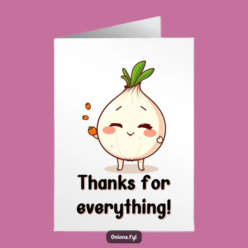 Free Printable Thank You Onion Card - Funny DIY Downloadable Gift for Helpers