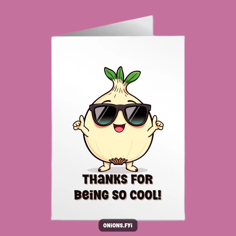 Free Printable Thank You Card: Cool Onion Says Thanks!