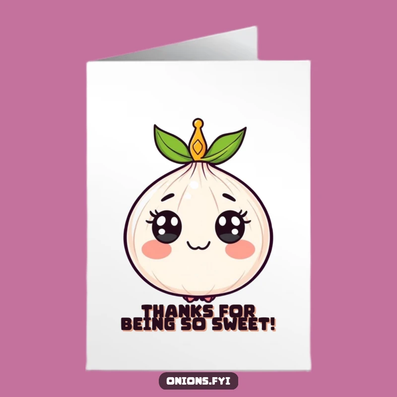 Free Printable Thank You Card: Grateful Crowned Onion Expressing Thanks
