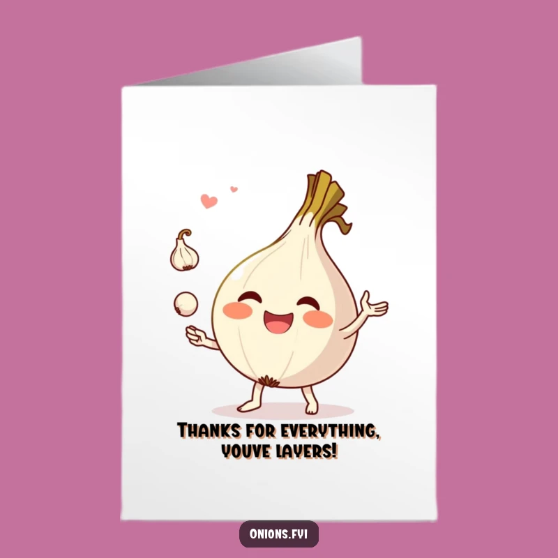 Free Printable Thank You Card: Onion Juggler, Downloadable Gift of Gratitude!