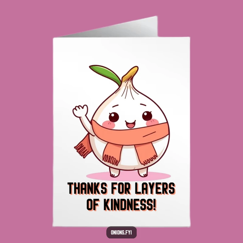 Free Printable Funny Onion Thank You Card - Joyful Scarf Wave Downloadable