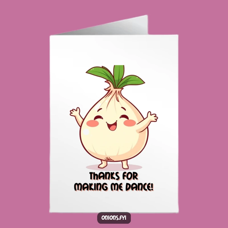 Funny Free Printable Thank You Card: Happy Onion Dancing Downloadable