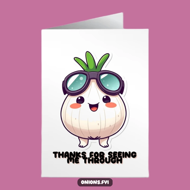 Funny Free Printable Onion Thank You Card - Goggles Downloadable Gratitude