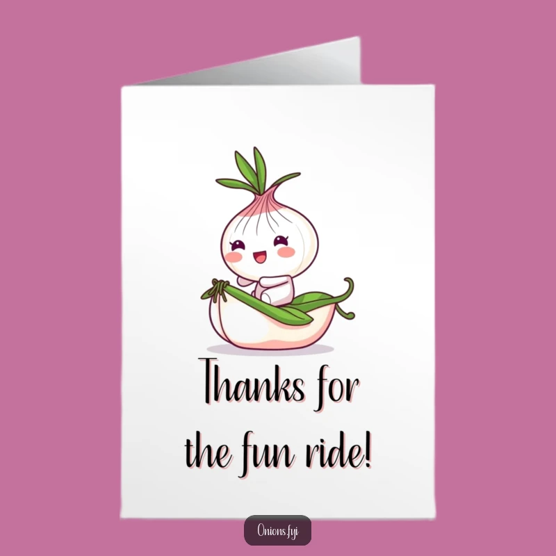 Free Printable Thank You Card: Onion Pea Ride - Downloadable Gratitude