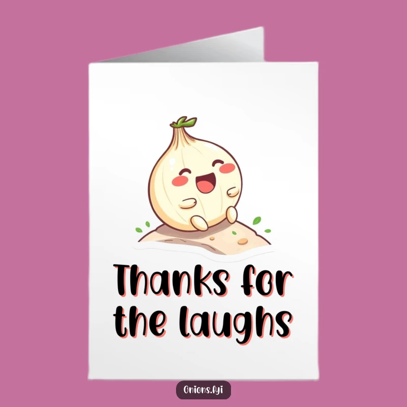 Free Printable Thank You Card: Onion Rolling Downhill Gratitude, Downloadable Funny Gift