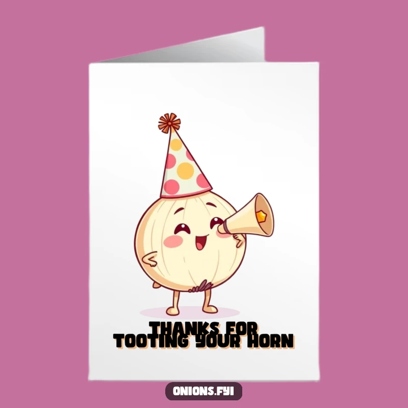 Free Printable Thank You Card: Honking Onion, Party Vibes, Grateful Downloadable Gift