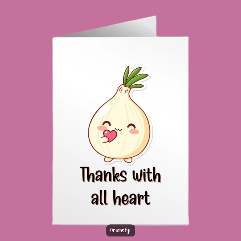 Free Printable Thank You Card: Onion's Loving Heart, Downloadable Funny Gift